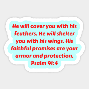 Bible Verse Psalm 91:4 Sticker